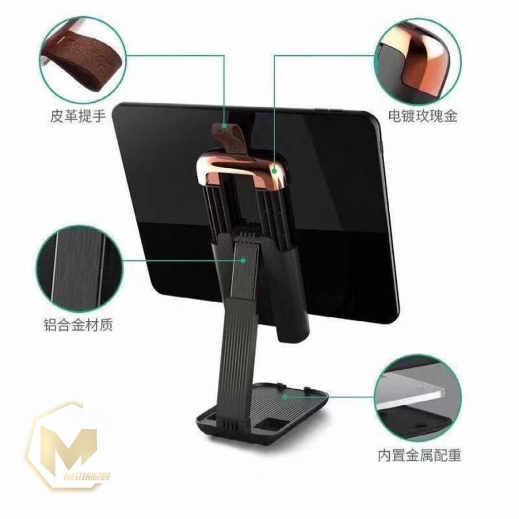 Hd1 iPad phone Holder meja HP iPad TAB Samsung dudukan hp stand phone Holder lipat universal zoom multi fungsi MA2337