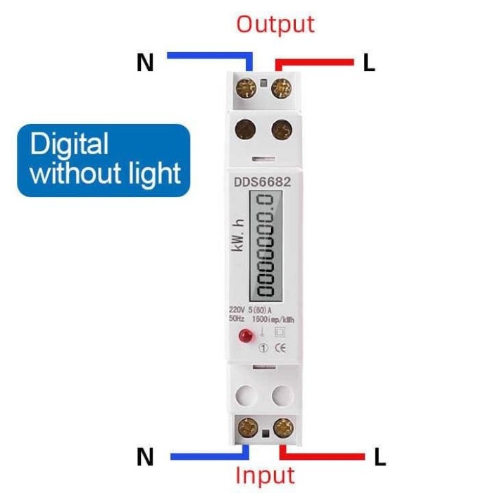 Mini Wattmeter KWH watt meter AC 220V 50Hz Din Rail 23A Single Phase