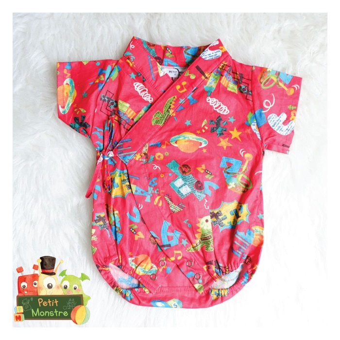 Kimono Bayi Perempuan Laki-Laki | Baju Bayi | Jumper Bayi Katun Jepang Motif Mainan