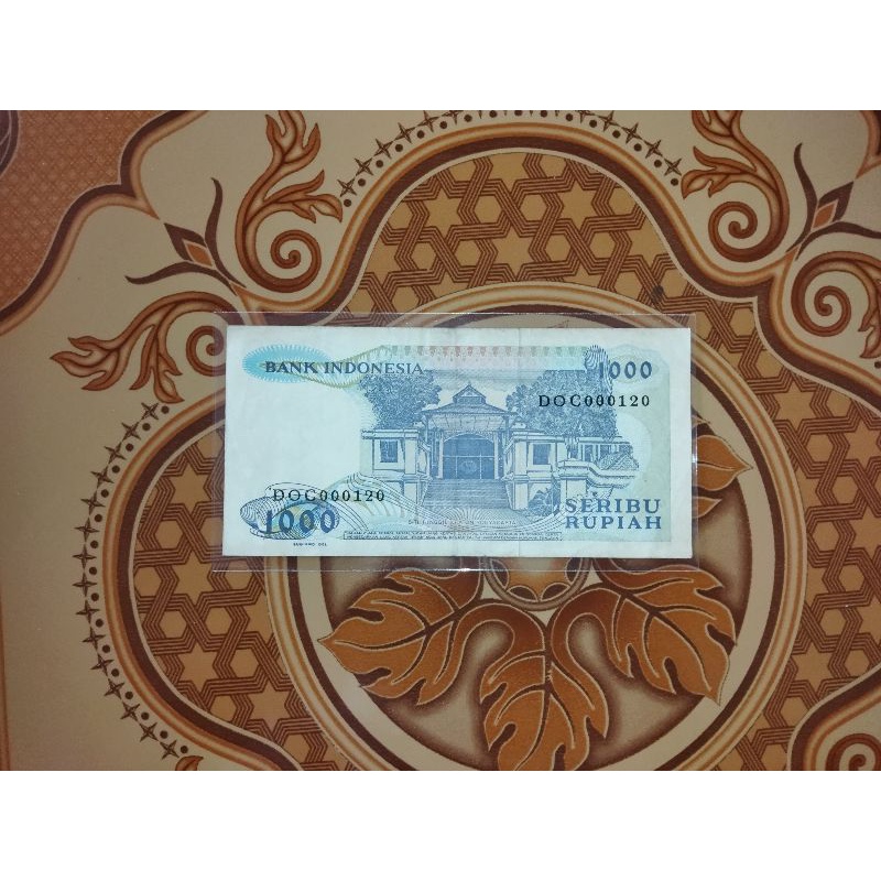 UANG KERTAS KUNO SISINGAMANGARAJA XII 1000 RUPIAH 1987 (NOMOR SERI RENDAH)