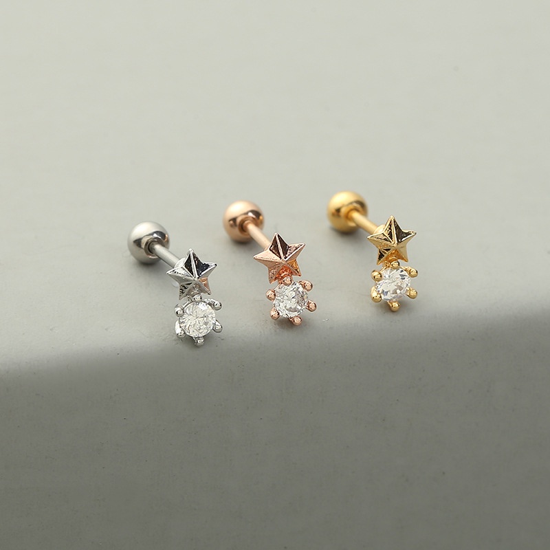1 Pcs Stainless Steel Fashion Heart Moon Shape Earring for Women Birthday Gift