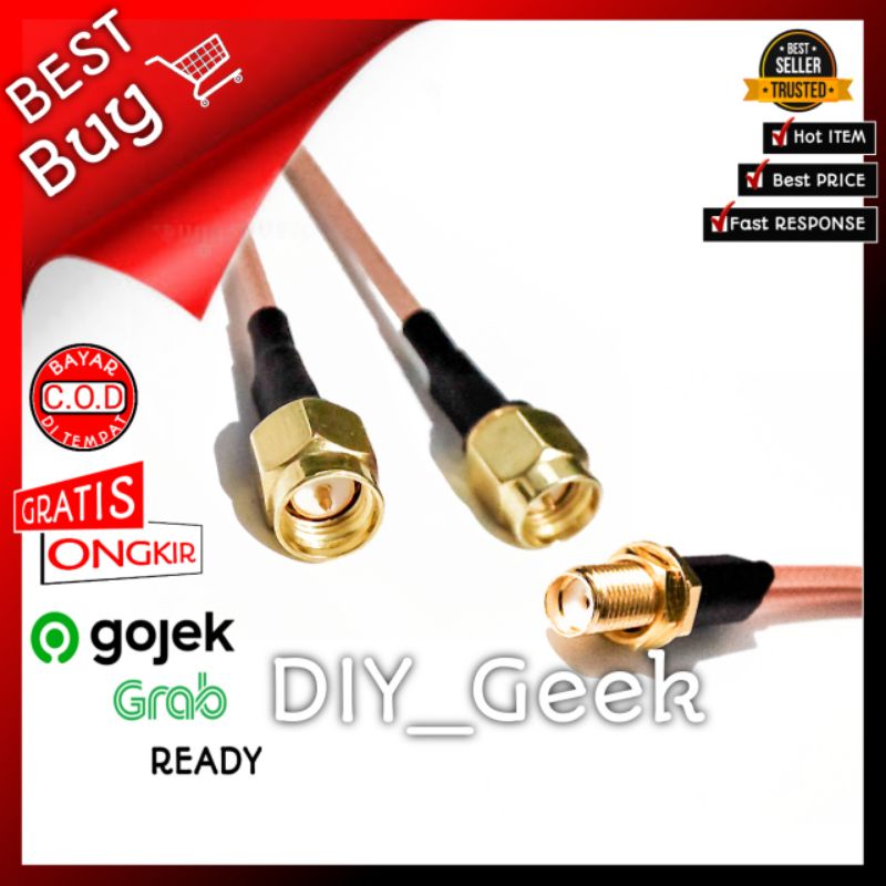 Pigtail dual SMA Male to SMA Female