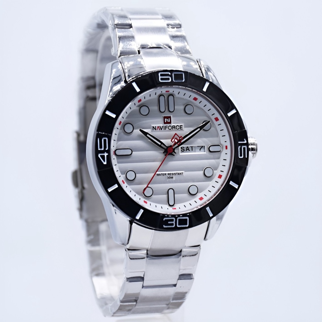 Jam Tangan pria Naviforce  NF9198MG original rantai tanggal hari aktif include box ori