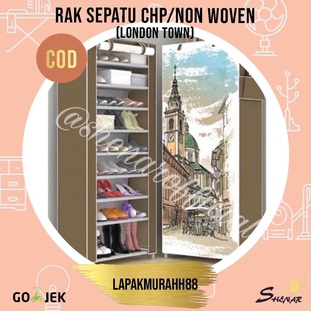 RAK SEPATU KARTUN/RAK SEPATU KAIN BERKARAKTER/RAK SEPATU MENARIK/RAK SEPATU MOTIF LUCU (RS CHP)