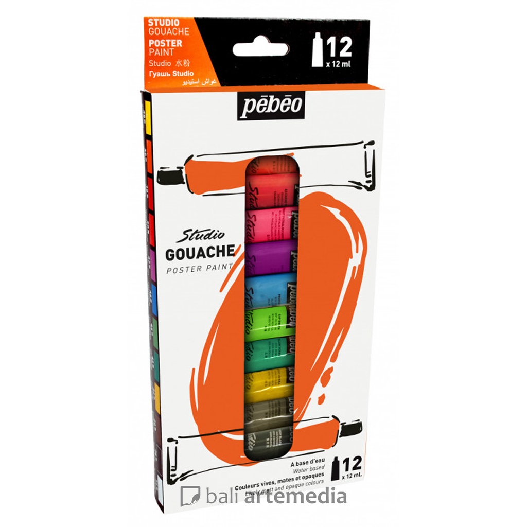 Pebeo Studio Gouche Poster Paint Set 12 x 12ml