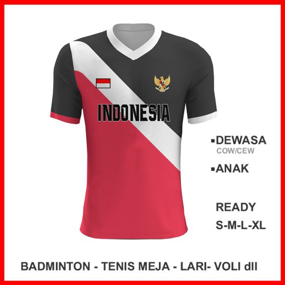 Baju Kaos Jersey Olahraga Badminton Pingpong Lari Volly 1247 - Baju Voli Custom Desain