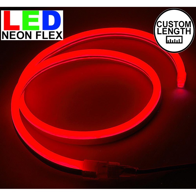 Lampu Led neon flexible Rope light Custom Warna merah / Red meteran (belum termasuk colokan)