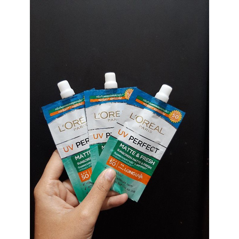 LOREAL PARIS UV PERFECT MATTE & FRESH SUNSCREEN SPF 50 KEMASAN SACHET