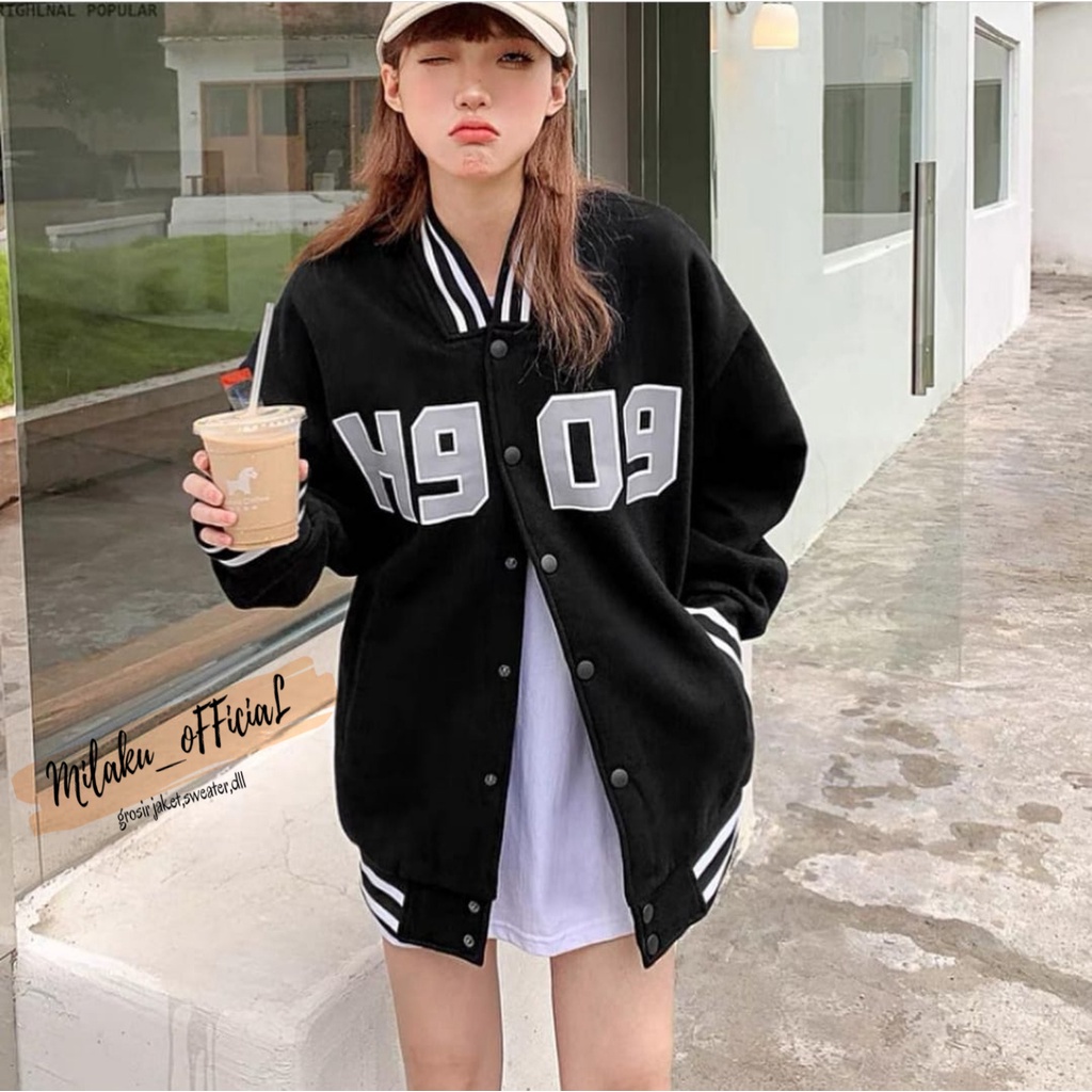 jaket wanita H909 BASEBALL JAKET OVERSIZE jaket varsity baseball terbaru