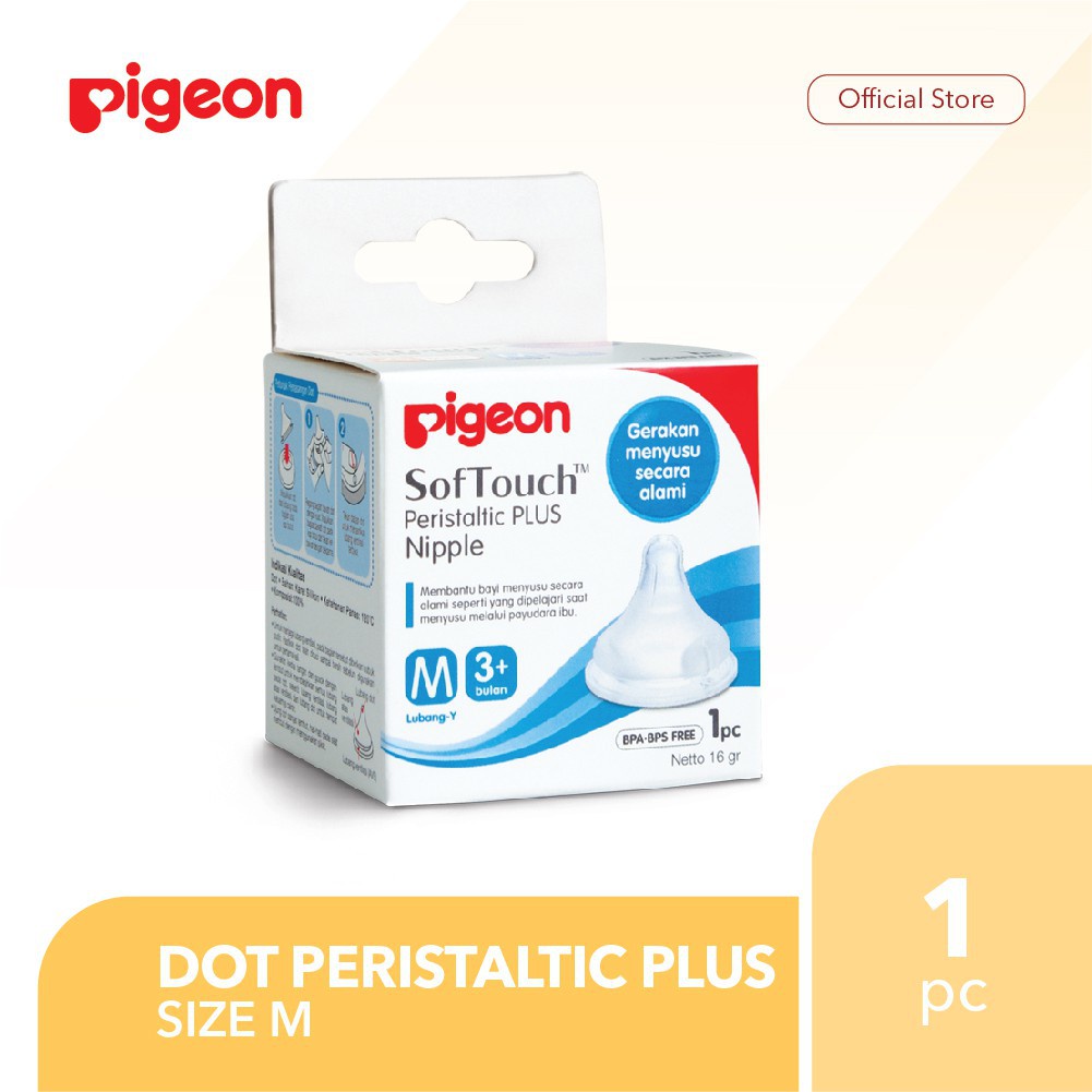 PIGEON Nipple Peristaltic PLUS Size M Box Isi 1