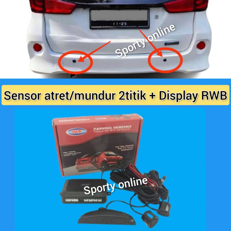 Sensor mundur 2 titik plus display macrone