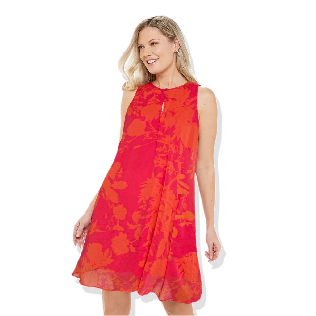 Ch*ps floral sleeveless trapeze dress