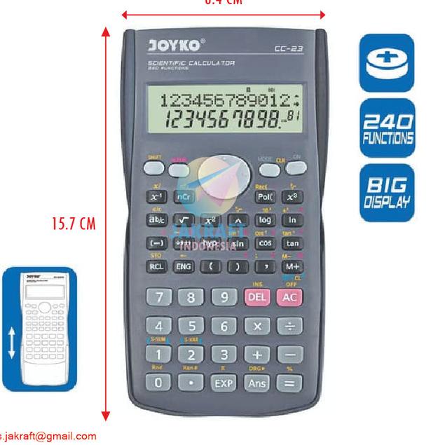

❅ Kalkulator Calculator Scientific Ilmiah 240 Functions JOYKO CC-23 ❁