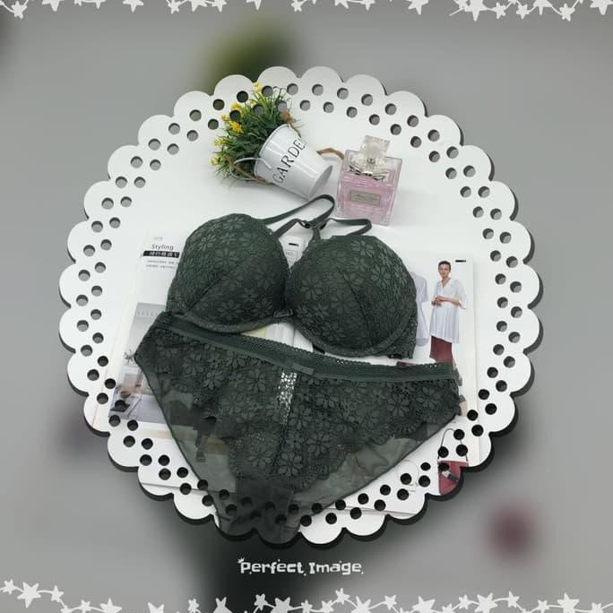 Ready Stok FEIMOSS C0004 BRA+CELANA LACE Berkancing ganda STOK TERBATAS