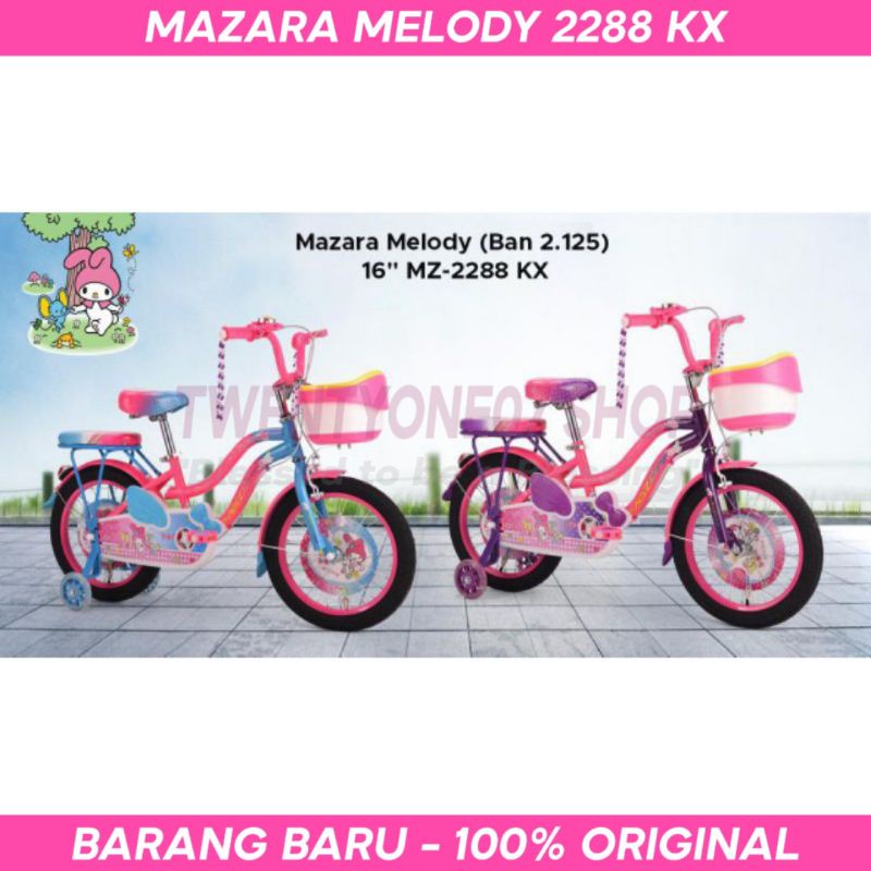 Sepeda Anak Perempuan Mini 16 18 Inch Mazara 2288 KX Melody Ada Musik dan Lampu
