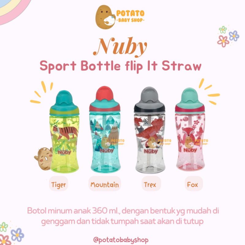 Nuby 360ml Sport Bottle Flip It Straw