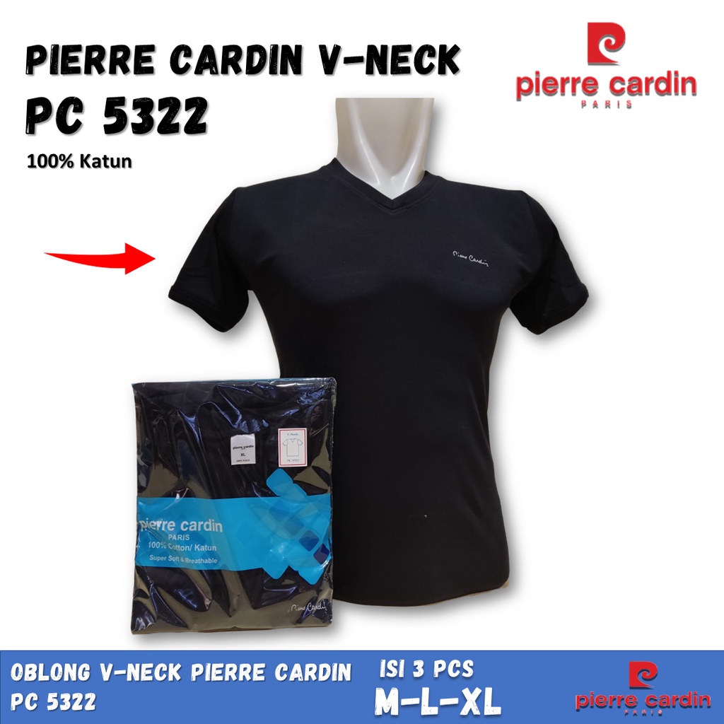 PIERRE CARDIN Kaos Oblong Pria V-Neck PC 5322 Isi 1 Pcs Hitam