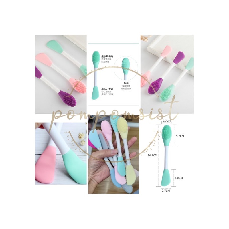( 2 sisi kuas komedo ) kuas masker silikon + sikat komedo