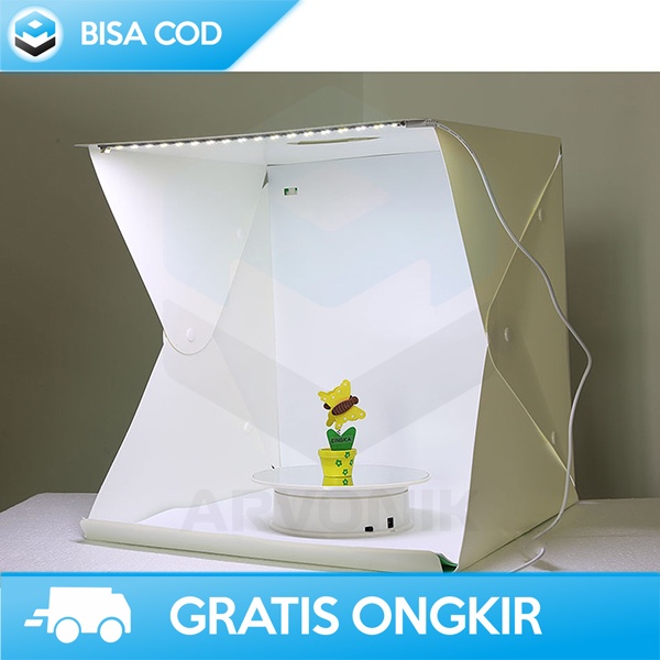 MINI PHOTO BOX STUDIO PRODUCT ONLINE SHOP DILENGKAPI LED 4 BACKGROUND