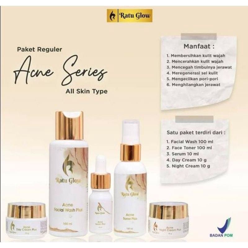 RATU GLOW SKINCARE PAKET BRIGHTENING &amp; ACNE ORIGINAL 100% PENCERAH WAJAH