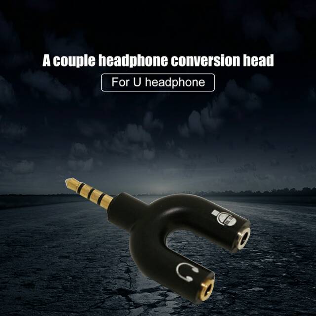 Splitter Audio Shape U 3.5mm ke Headphone &amp; Mic - K0650