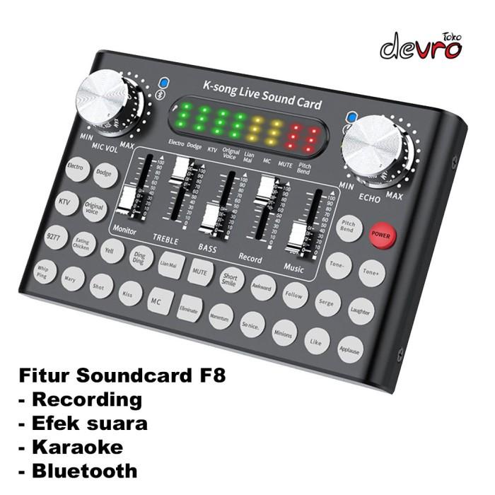 Sound Card F8 Mixer Amplifier Live Broadcast Recording - Woopower F8