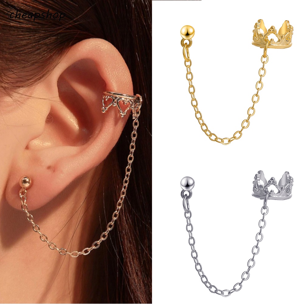 IFYOU Personalized Fashion Metal Stud Earrings Retro Crown Pendant Earrings Women Jewelry Accessories