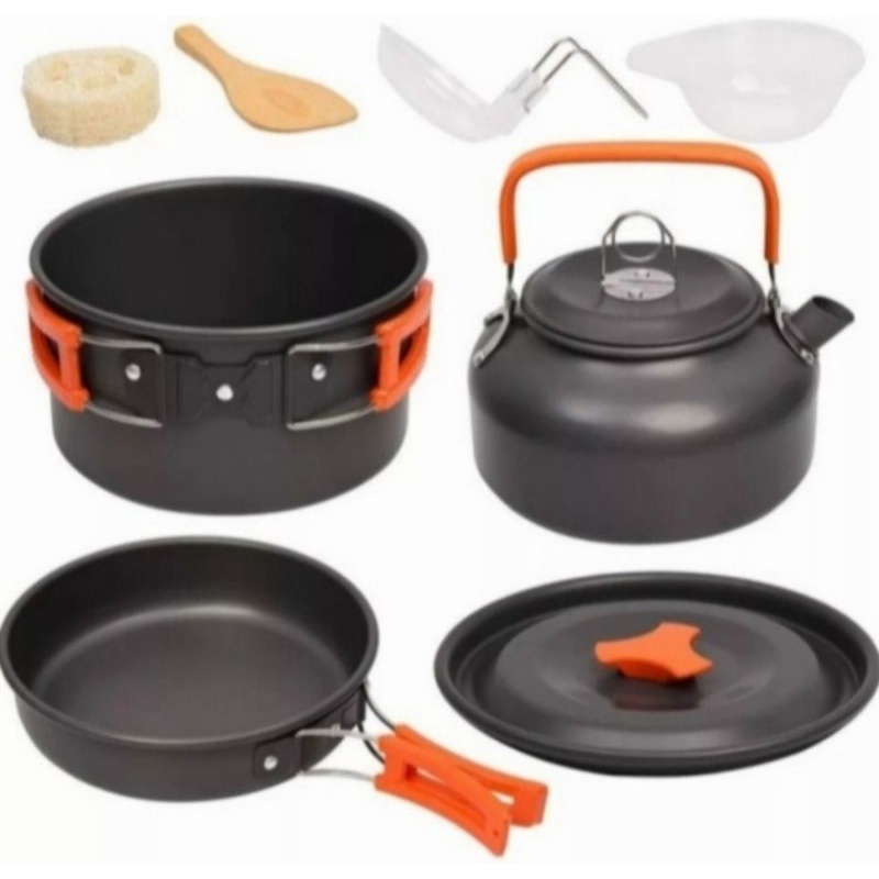 Nesting outdoor cookingset dengan teko portable - DS-308 Nesting misting