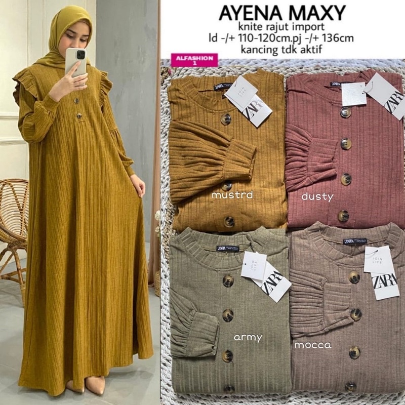 Gamis Bahan Knite Rajut • AYENA MAXY ORIGINAL BY ALFASHION SOLO