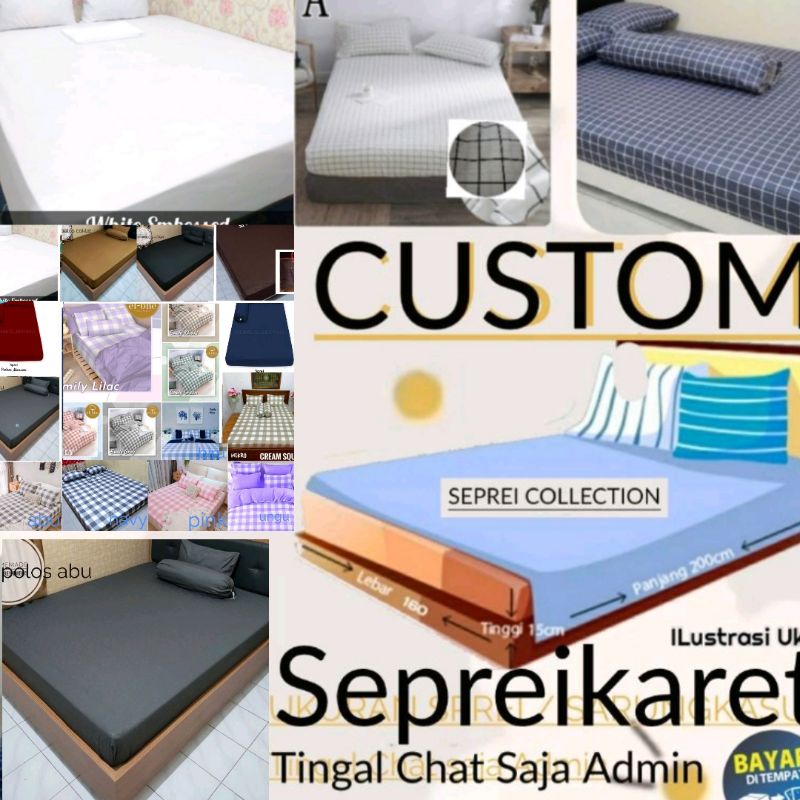 PROMO SPREI KARET SUDUT   SEMUA UKURAN ADA  TINGGAL CHAT  (  BONUS SARBAN SARGUL )