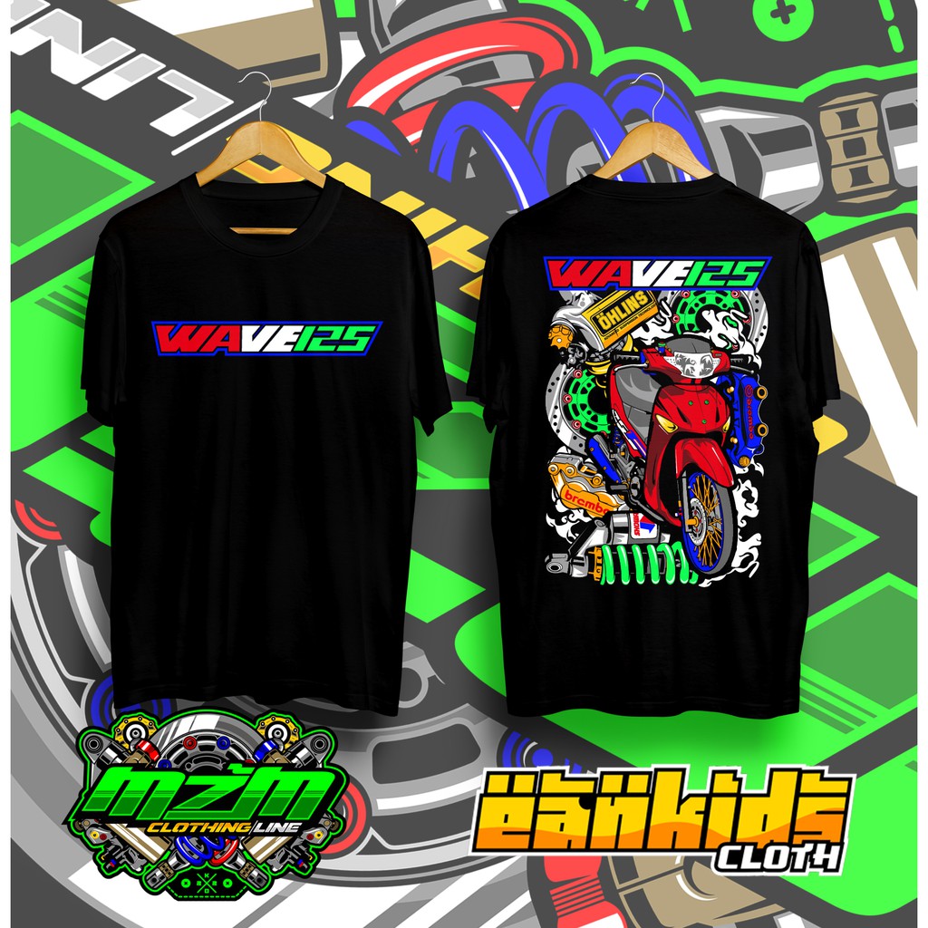 Baju kaos pria distro original/KAOS DISTRO  HONDA WAVE 125/kaos pria keren/pakaian pria/kaos herex/k