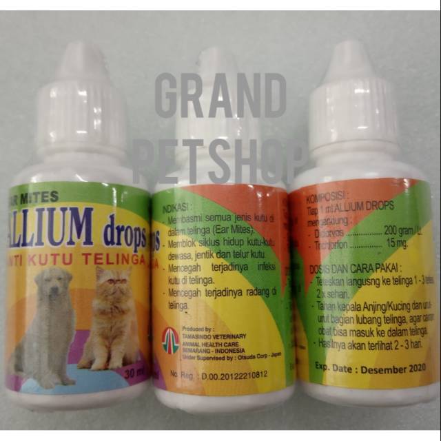 Allium Drops Obat Tetes Kutu Telinga Kucing Dan Anjing Shopee