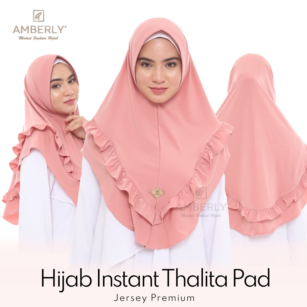 Amberly Thalita Pad Jilbab Instan Jersey Bahan Jersey Premium