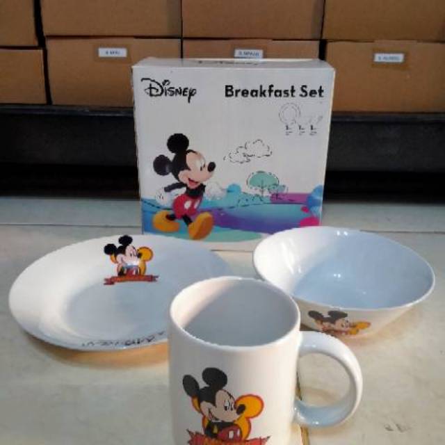 Disney breakfast set gambar Mickey mouse