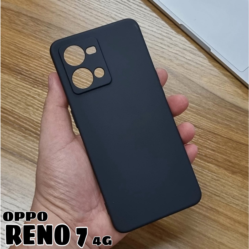 Promo Case OPPO Reno 7 4G Soft Case Black Matte Casing Premium Slim Exellent Cover | Soft Matte | Soft Case Macaron Reno7 4G