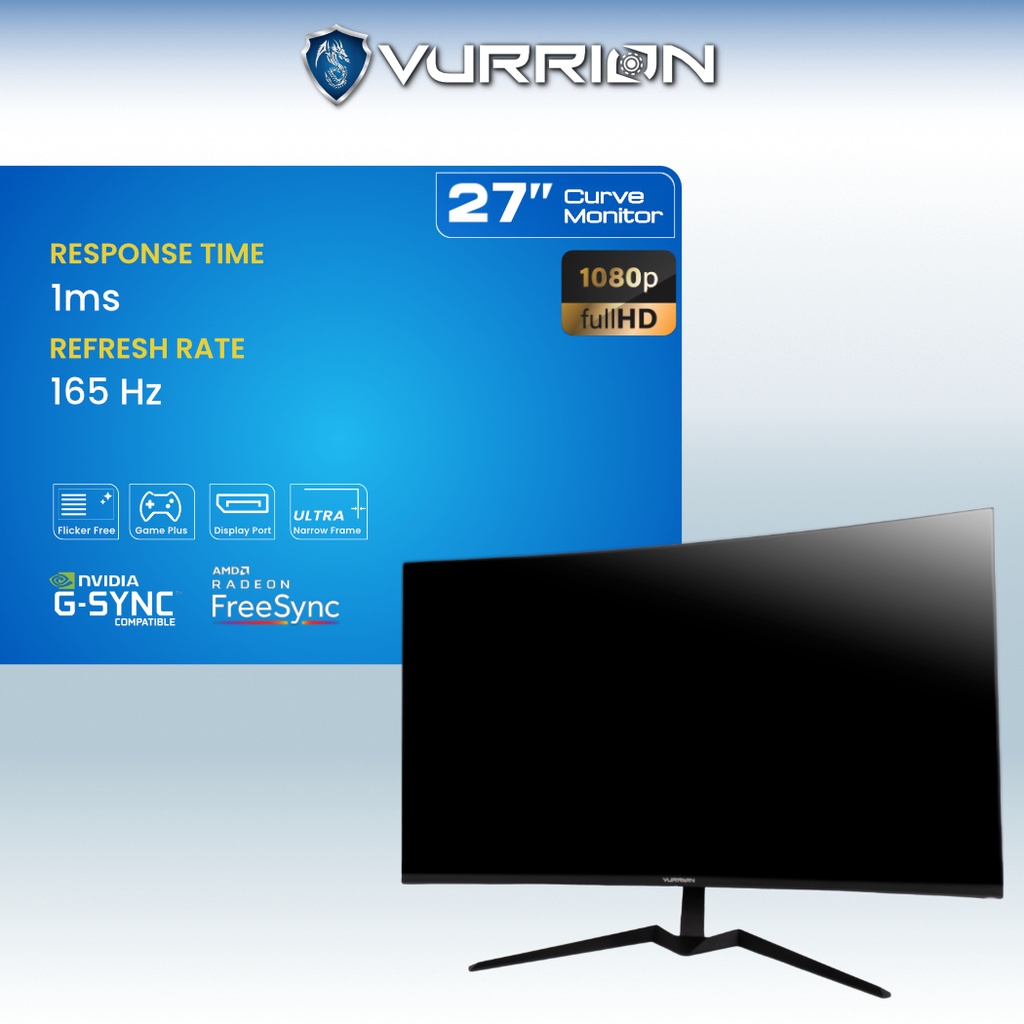 Monitor LED Gaming ORIZ 27 inch (27MG500-C) Curved Vurrion  Full HD FHD 1MS 1 Year Warranty