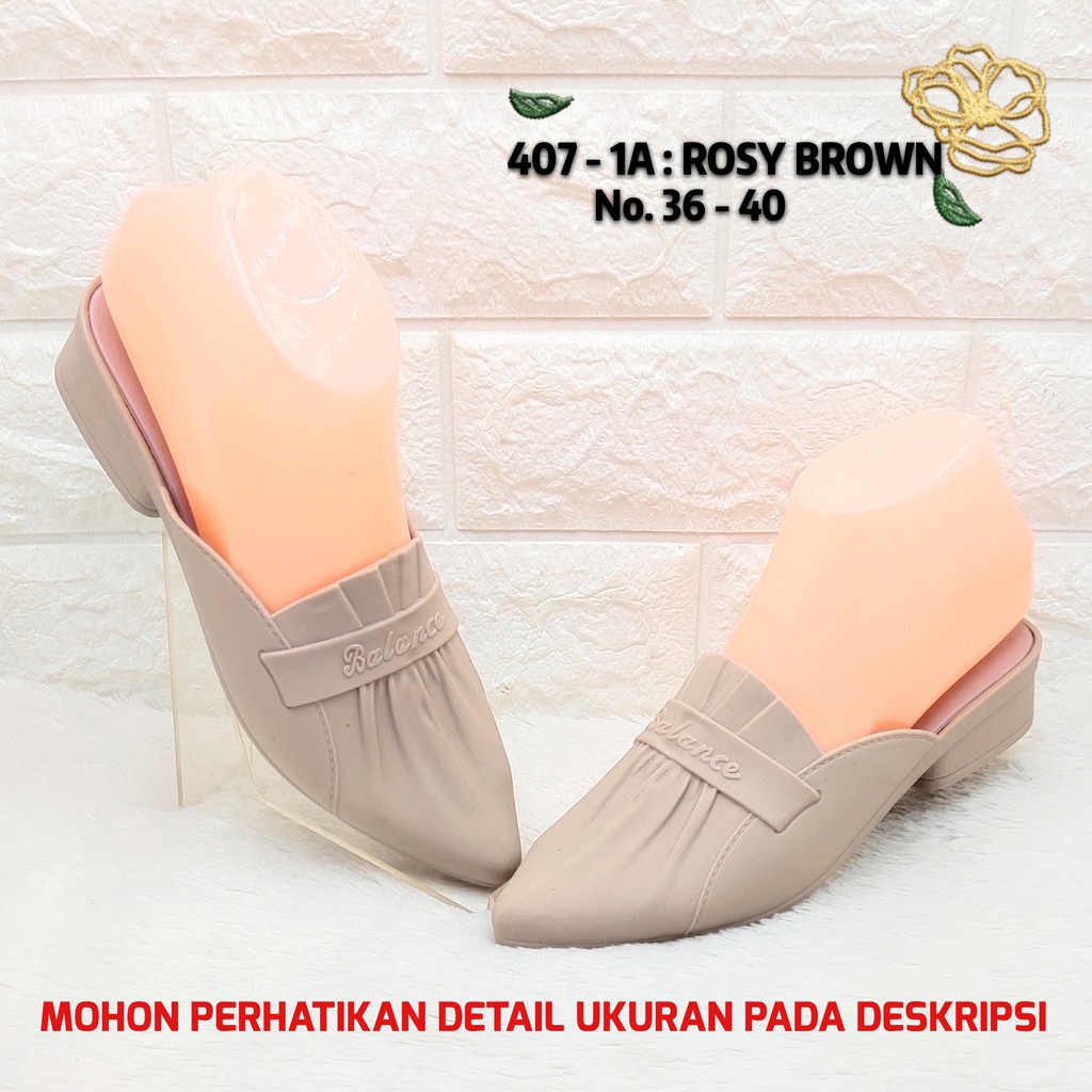 SENDAL WANITA BALANCE 407 1A ORIGINAL WEDGES 3,5 Cm SLOP LANCIP BLC407-1A JELLY IMPORT LENTUR