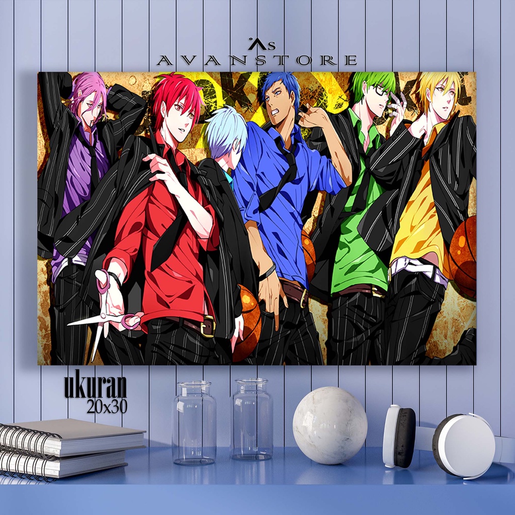 HIASAN DINDING KUROKO NO BASKET 20X30 / DEKORASI KAMAR / STICKER DINDING / POSTER KAYU / STIKER KAYU