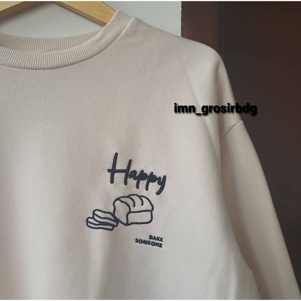 CREWNECK HAPPY SOMEONE SWEATER WANITA - SWEATER WANITA CASUAL OOTD