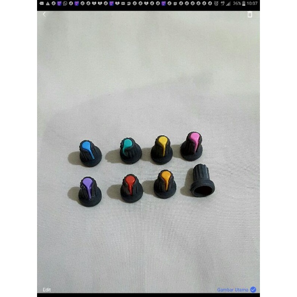 5 BIJI KNOP MIXER WARNA WARNI  KNOP POTENSIO TONE CONTROL WARNA TUTUP PITENSIO