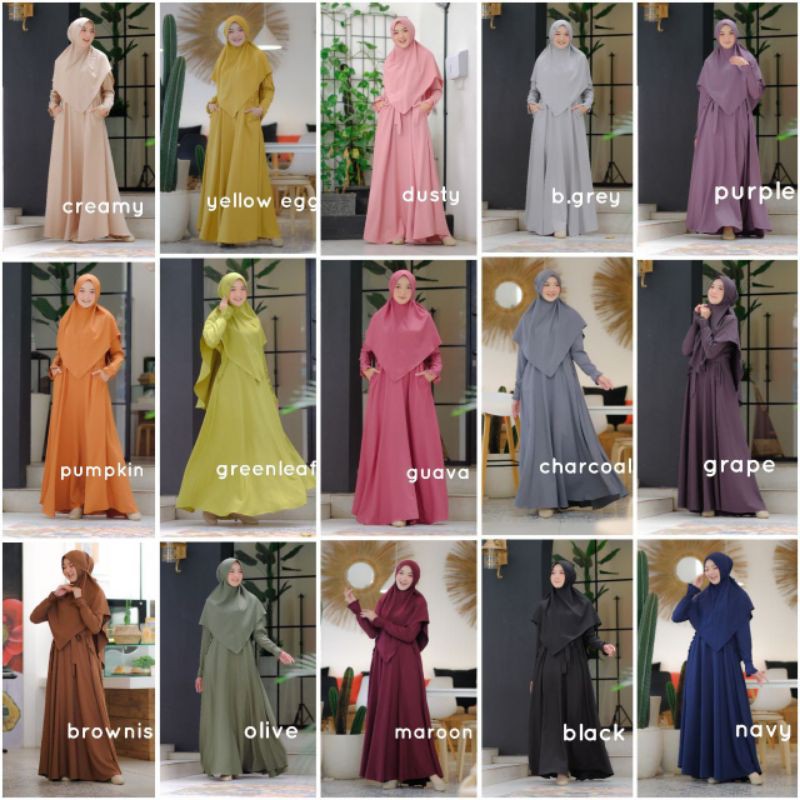 Fashion Muslim Gamis Elmeera by NG Premium LD 90-110 Bahan Jasmine Versace