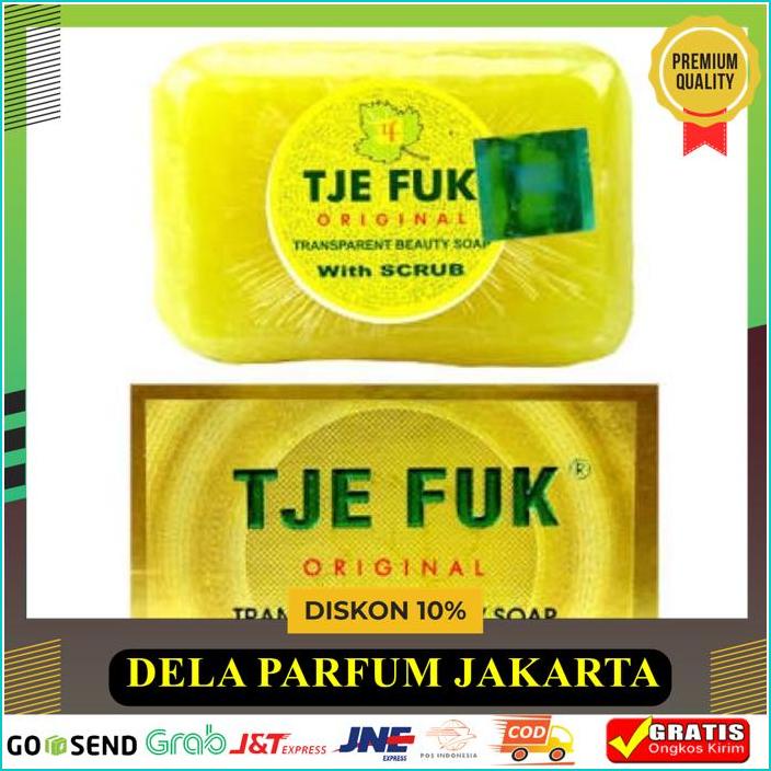 TJE FUK SCRUB ORIGINAL TRANSPARENT BEAUTY SOAP YELLOW 100G - SABUN BATANG WAJAH KUNING BEST QUALITY