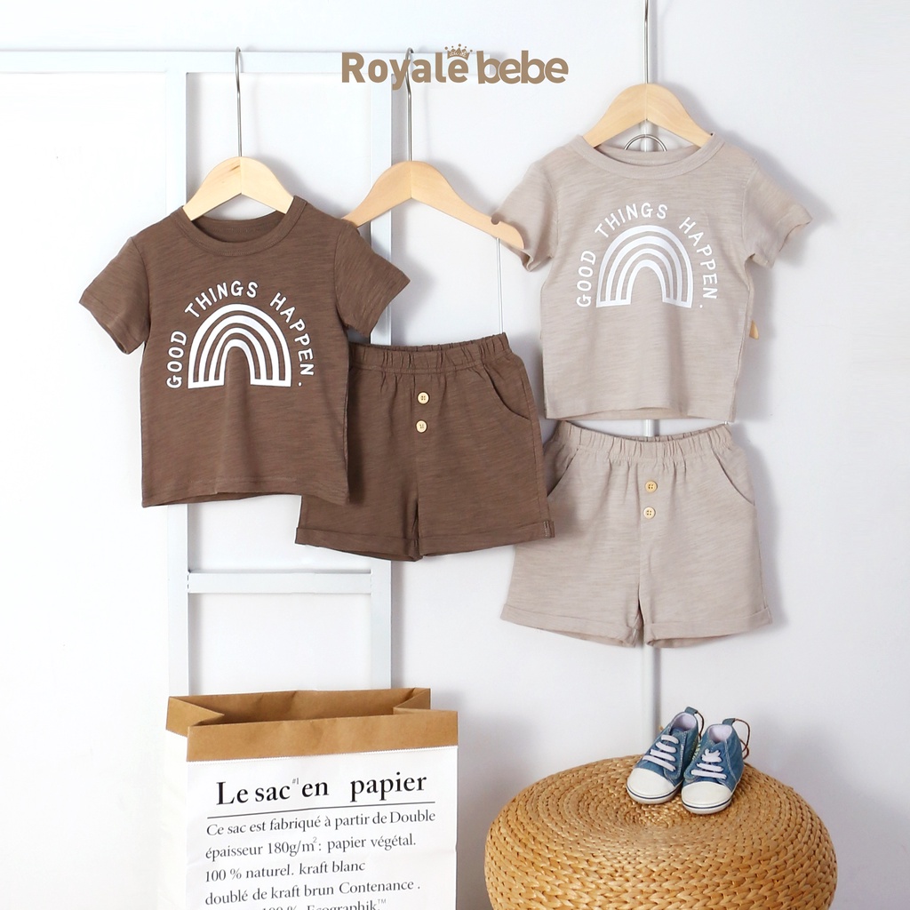 ROYALE BEBE BRIXTON SET - SETELAN ANAK BAJU PENDEK CELANA PENDEK SETELAN BAJU ANAK 1 - 3 TAHUN