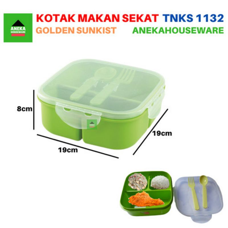 [ ⭐⭐⭐⭐⭐ ] Tempat tepak nasi kotak/bulat  TNKS 1132/ 1131/ 1028 golden sunkist  asli food grade