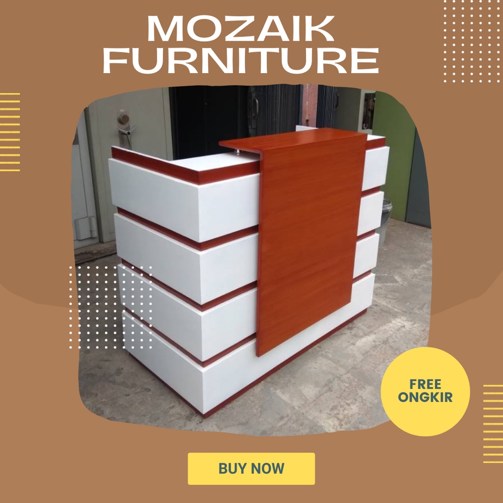 meja resepsionis cafe resto minimalis CUSTOM jakarta