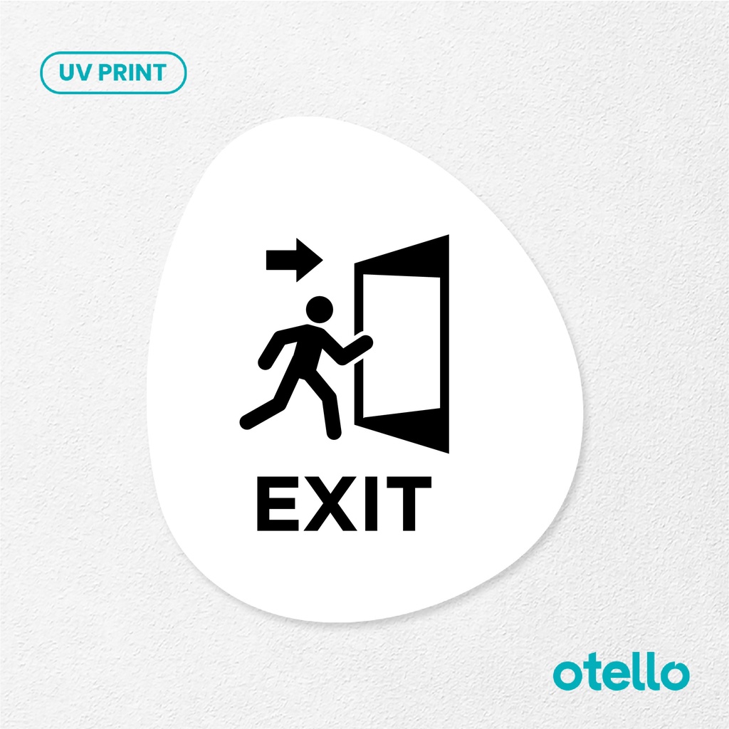 Exit Sign Board Akrilik Tempel Signage Dinding Sticker Papan Label Acrylic Restoran Dinding Petunjuk Toko Cafe