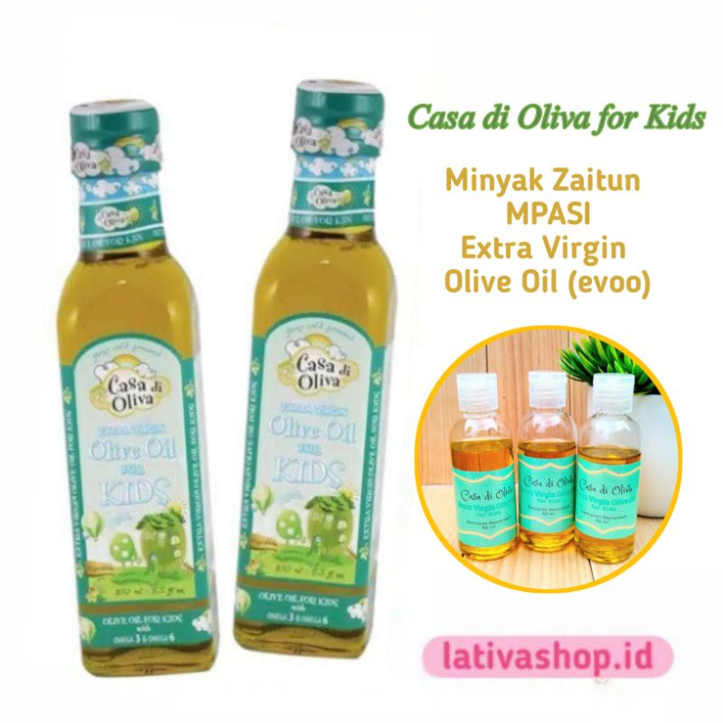 Evoo Minyak Zaitun MPASI Extra Virgin Olive Oil Casa di Oliva Repacked 50 ml dan 100 ml