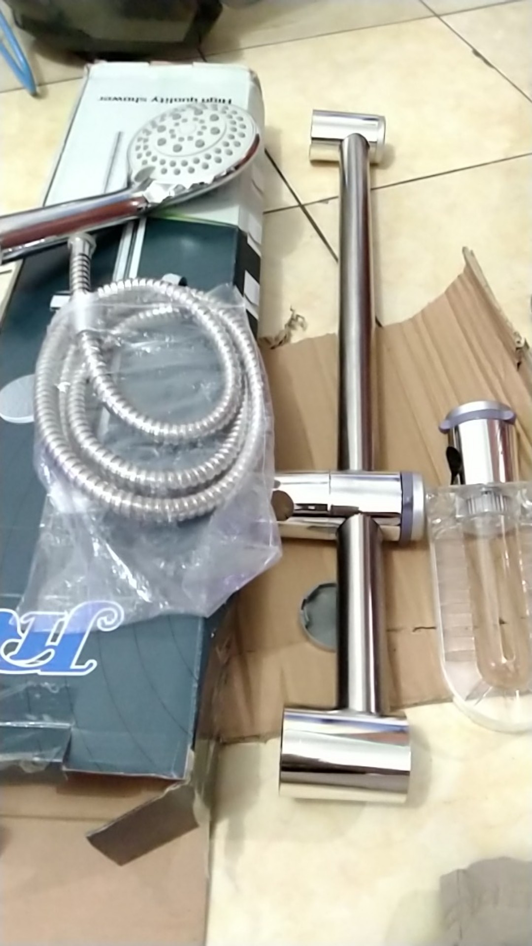 Promo Shower Tiang Set 60 Cm Handshower Set 5 Fungsi Plus Tempat Sabun Termurah