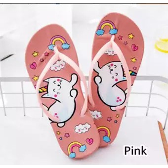Sandal Jepit Spon Motif Lucu Kucing Pelangi Strawberry Anti Slip Murah-Kucing  Pink