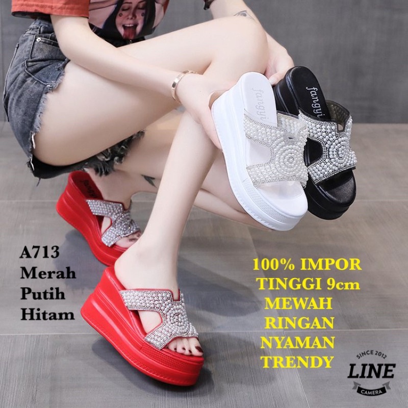 SANDAL WEDGES WANITA  KOREA A713